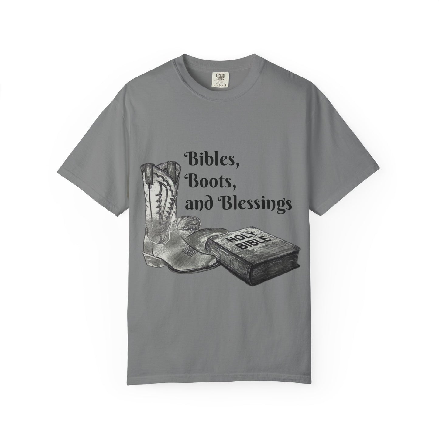 Bibles, Boots, and Blessings Graphic T-Shirt for Faith Lovers