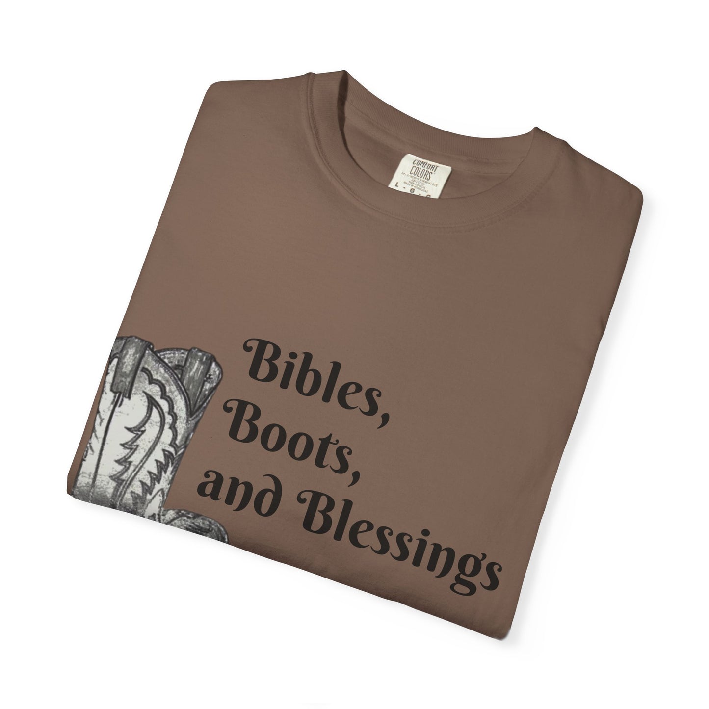 Bibles, Boots, and Blessings Graphic T-Shirt for Faith Lovers