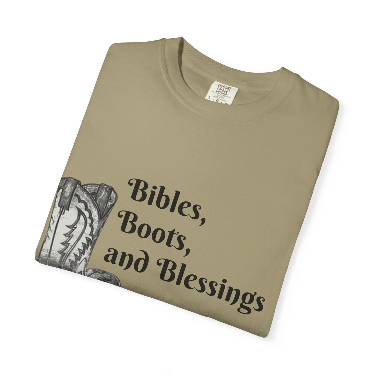 Bibles, Boots, and Blessings Graphic T-Shirt for Faith Lovers