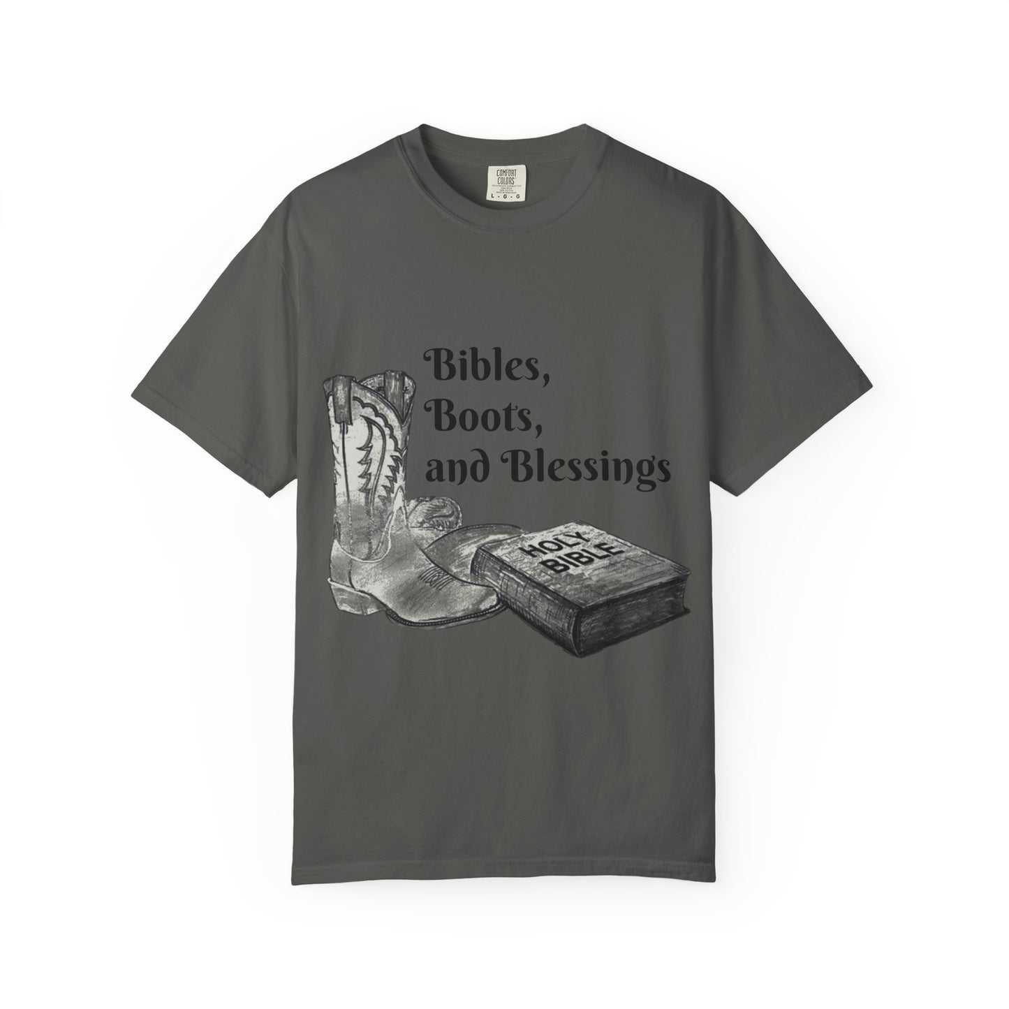 Bibles, Boots, and Blessings Graphic T-Shirt for Faith Lovers