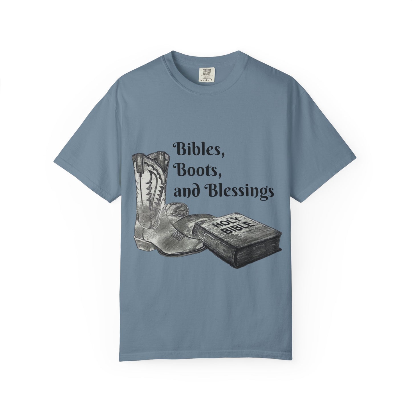 Bibles, Boots, and Blessings Graphic T-Shirt for Faith Lovers
