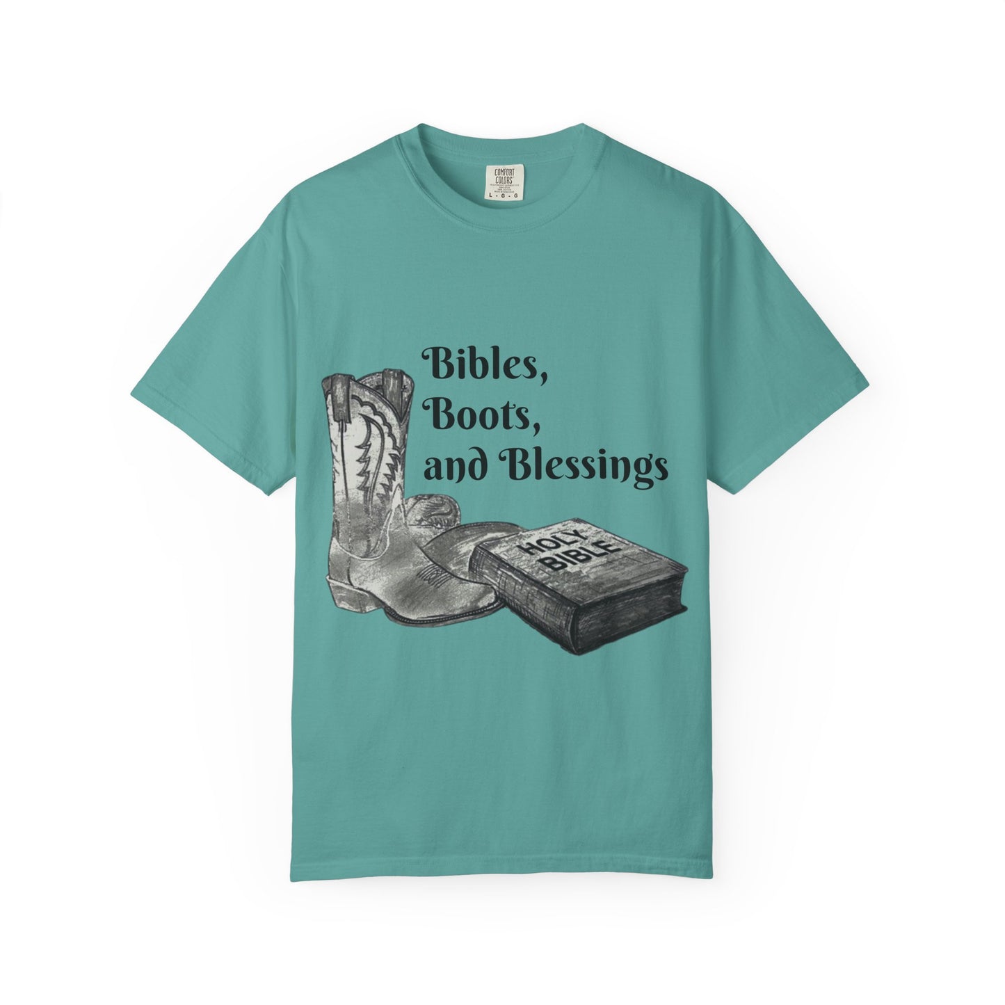 Bibles, Boots, and Blessings Graphic T-Shirt for Faith Lovers