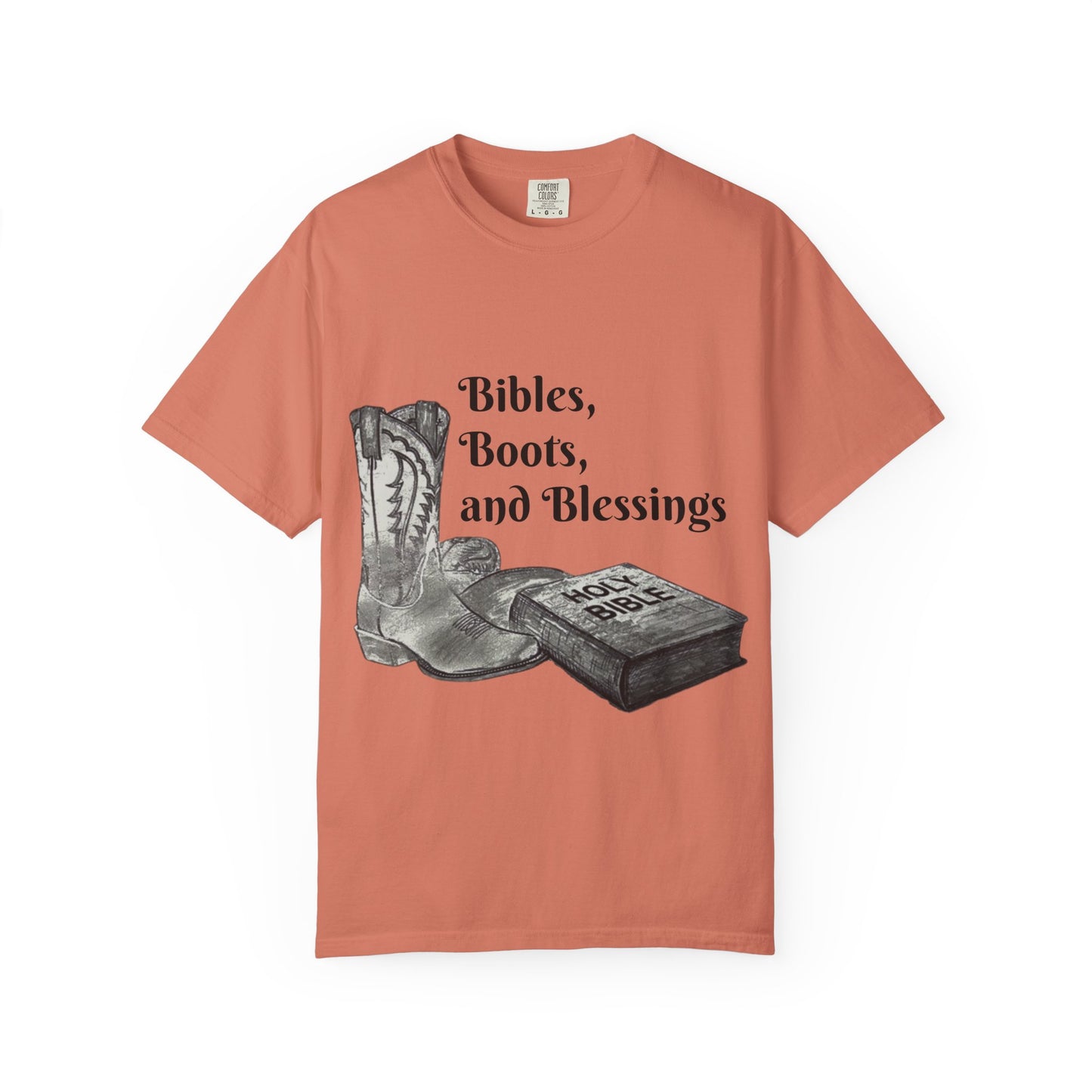 Bibles, Boots, and Blessings Graphic T-Shirt for Faith Lovers