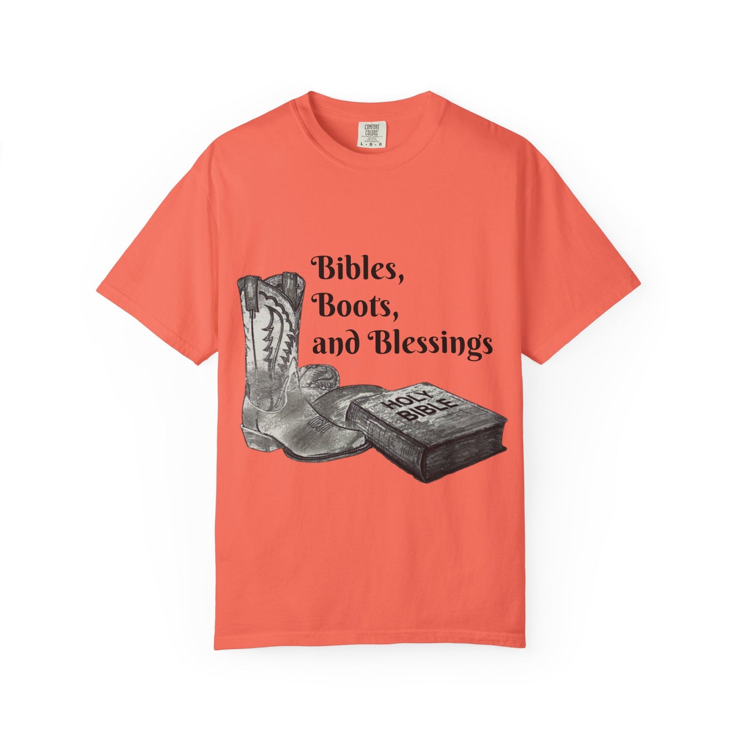 Bibles, Boots, and Blessings Graphic T-Shirt for Faith Lovers
