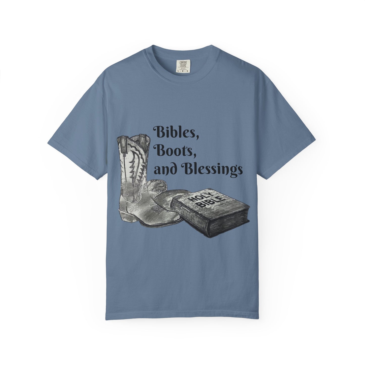 Bibles, Boots, and Blessings Graphic T-Shirt for Faith Lovers