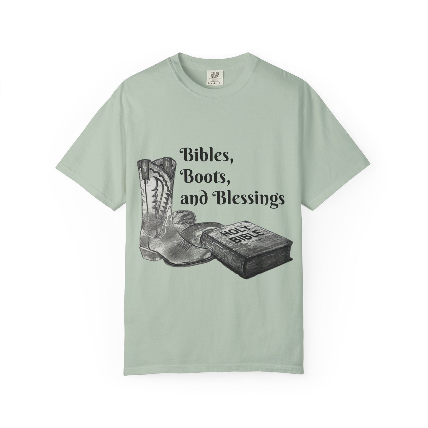 Bibles, Boots, and Blessings Graphic T-Shirt for Faith Lovers