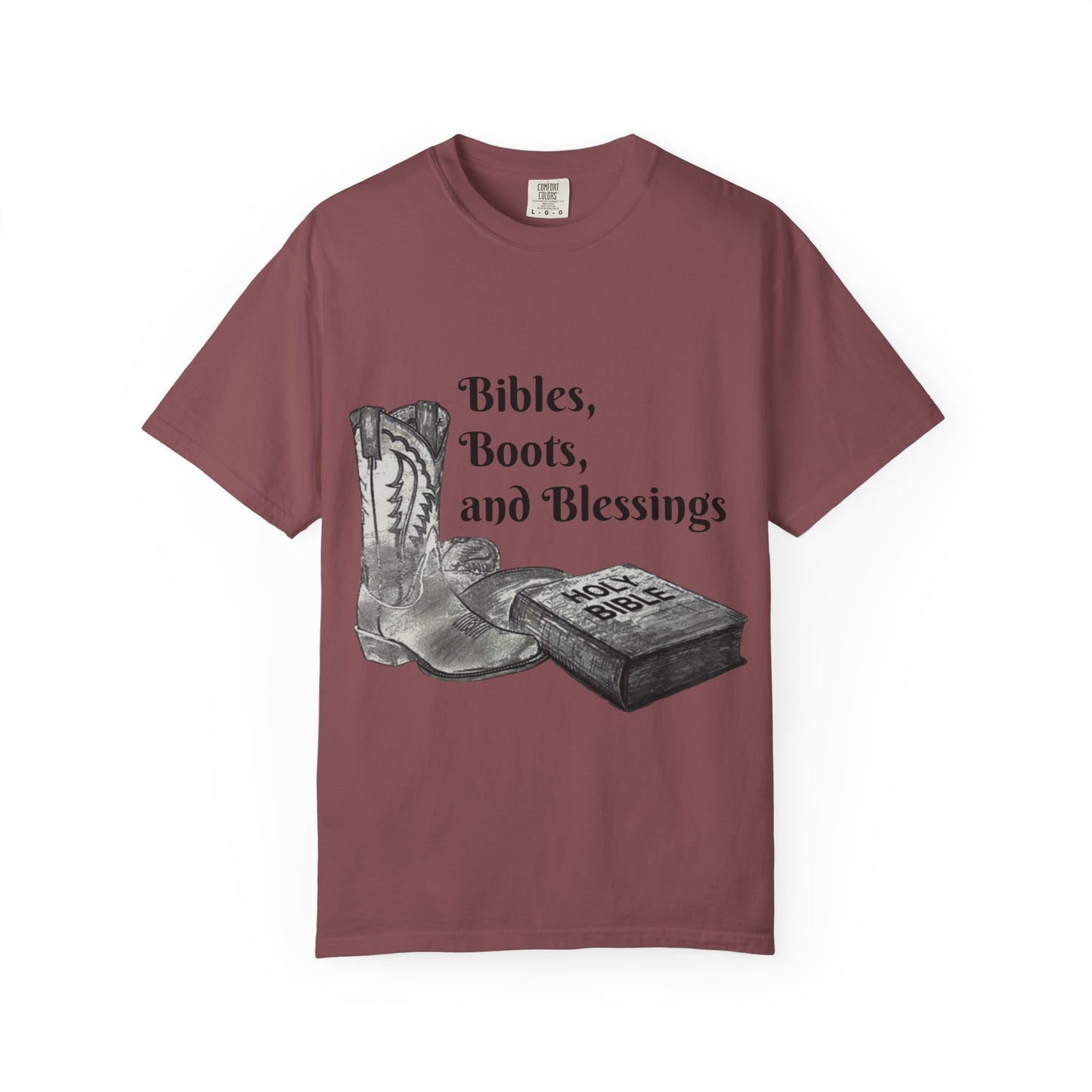Bibles, Boots, and Blessings Graphic T-Shirt for Faith Lovers