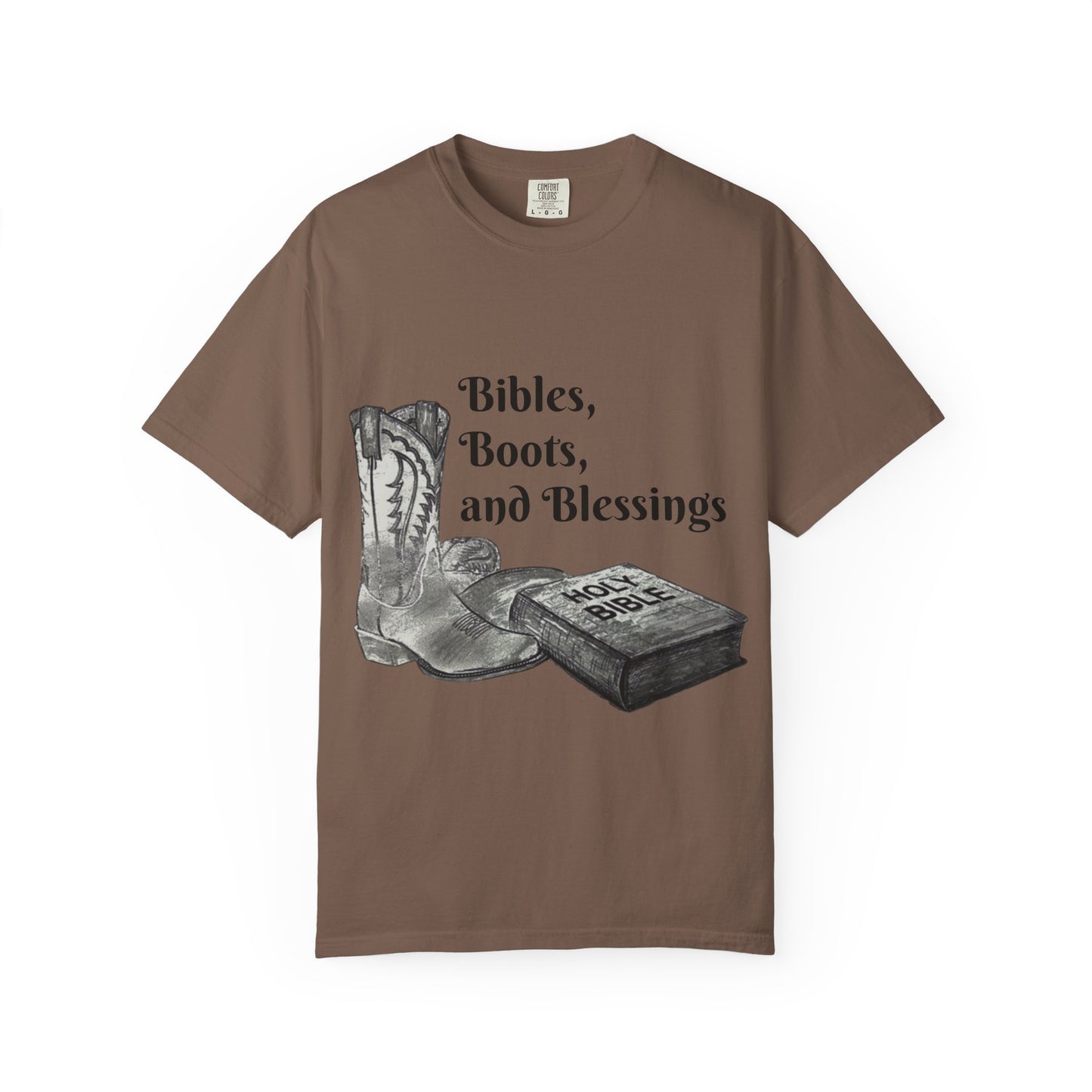Bibles, Boots, and Blessings Graphic T-Shirt for Faith Lovers