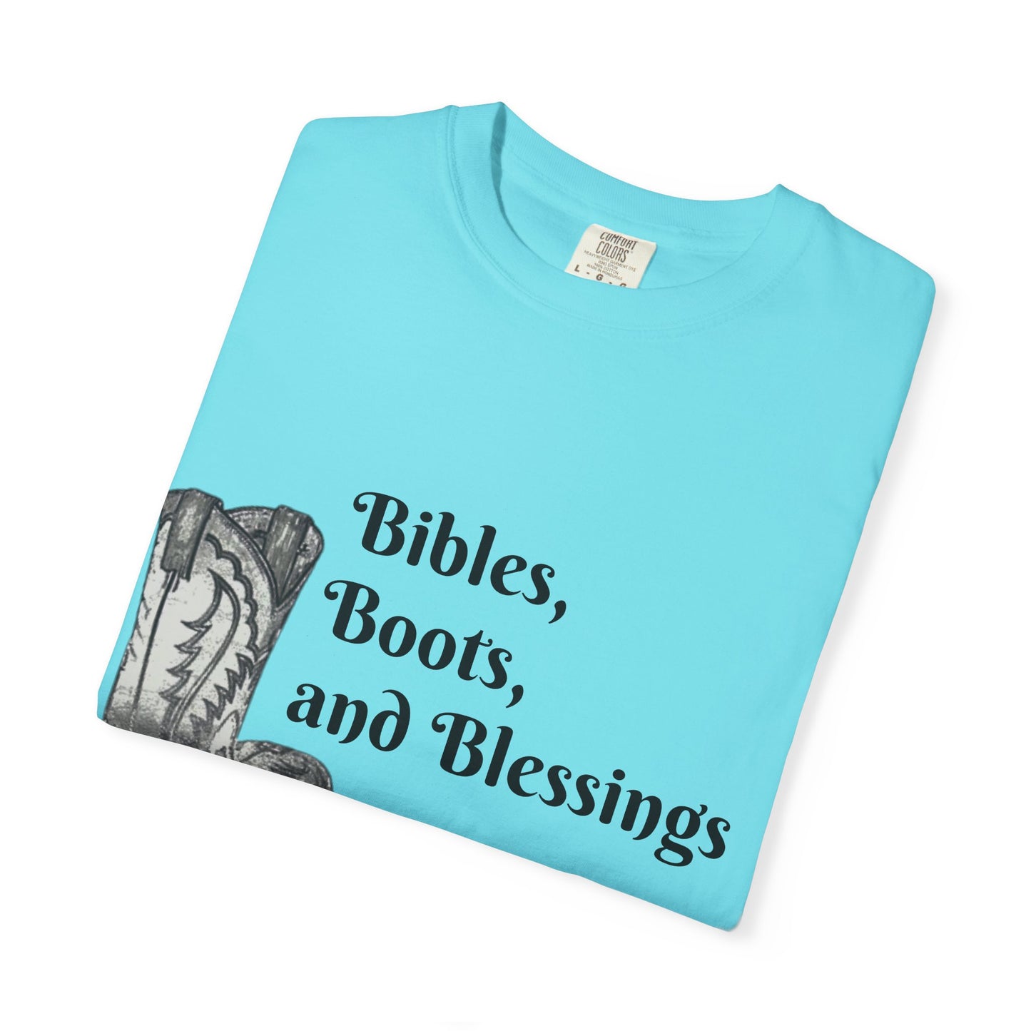 Bibles, Boots, and Blessings Graphic T-Shirt for Faith Lovers