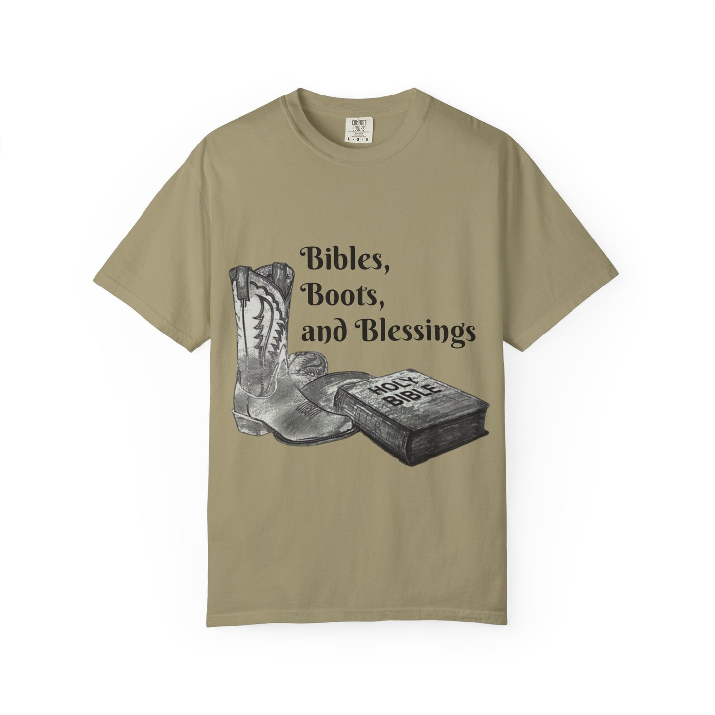 Bibles, Boots, and Blessings Graphic T-Shirt for Faith Lovers
