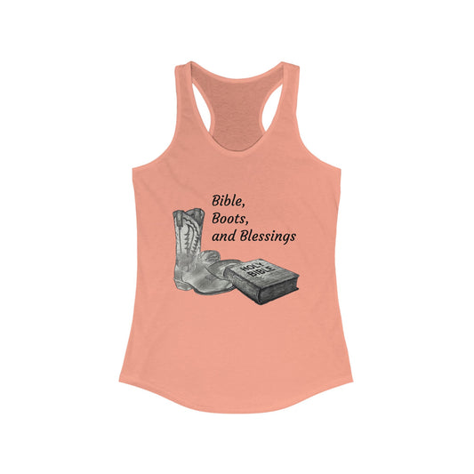 Bible Boots and Blessings Racerback Tank for Women