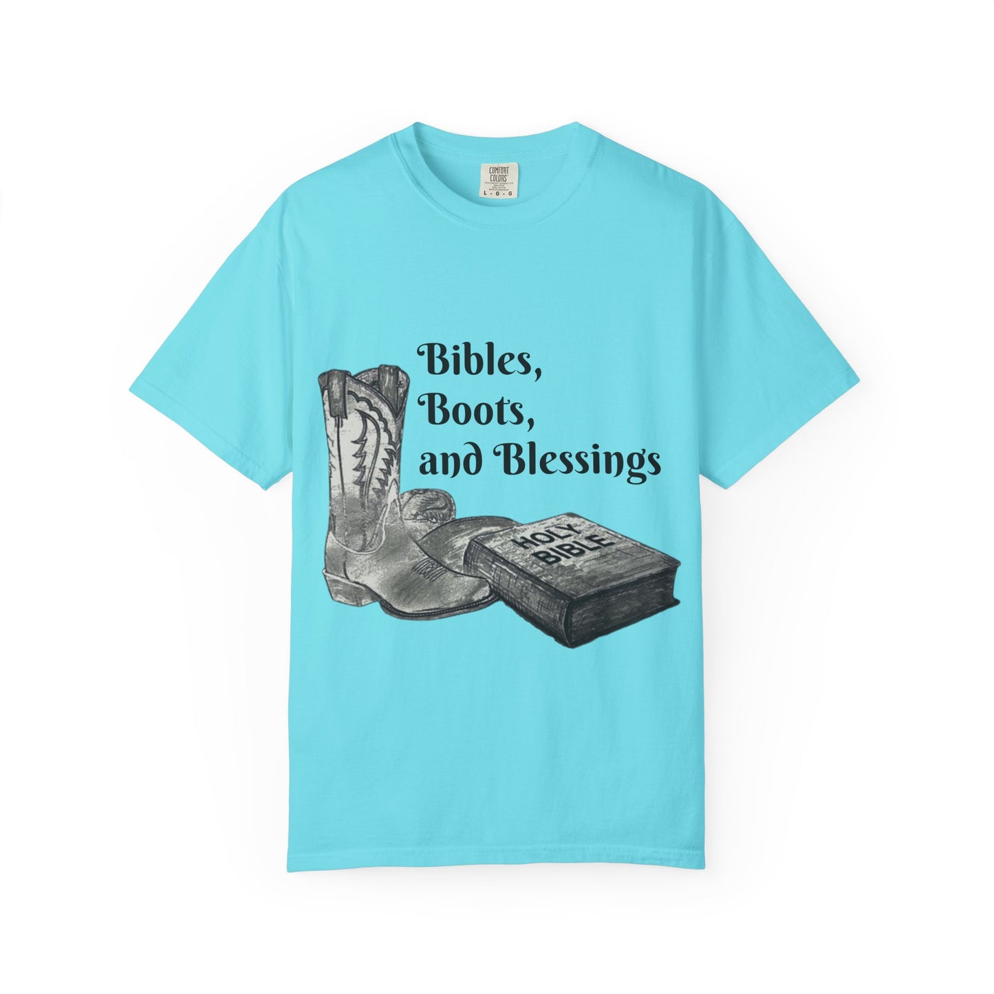Bibles, Boots, and Blessings Graphic T-Shirt for Faith Lovers